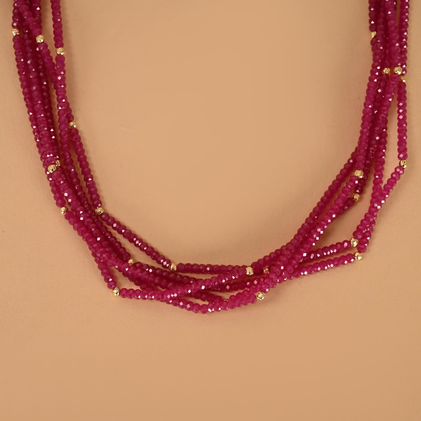 Pearls & Ruby Faceted Necklace