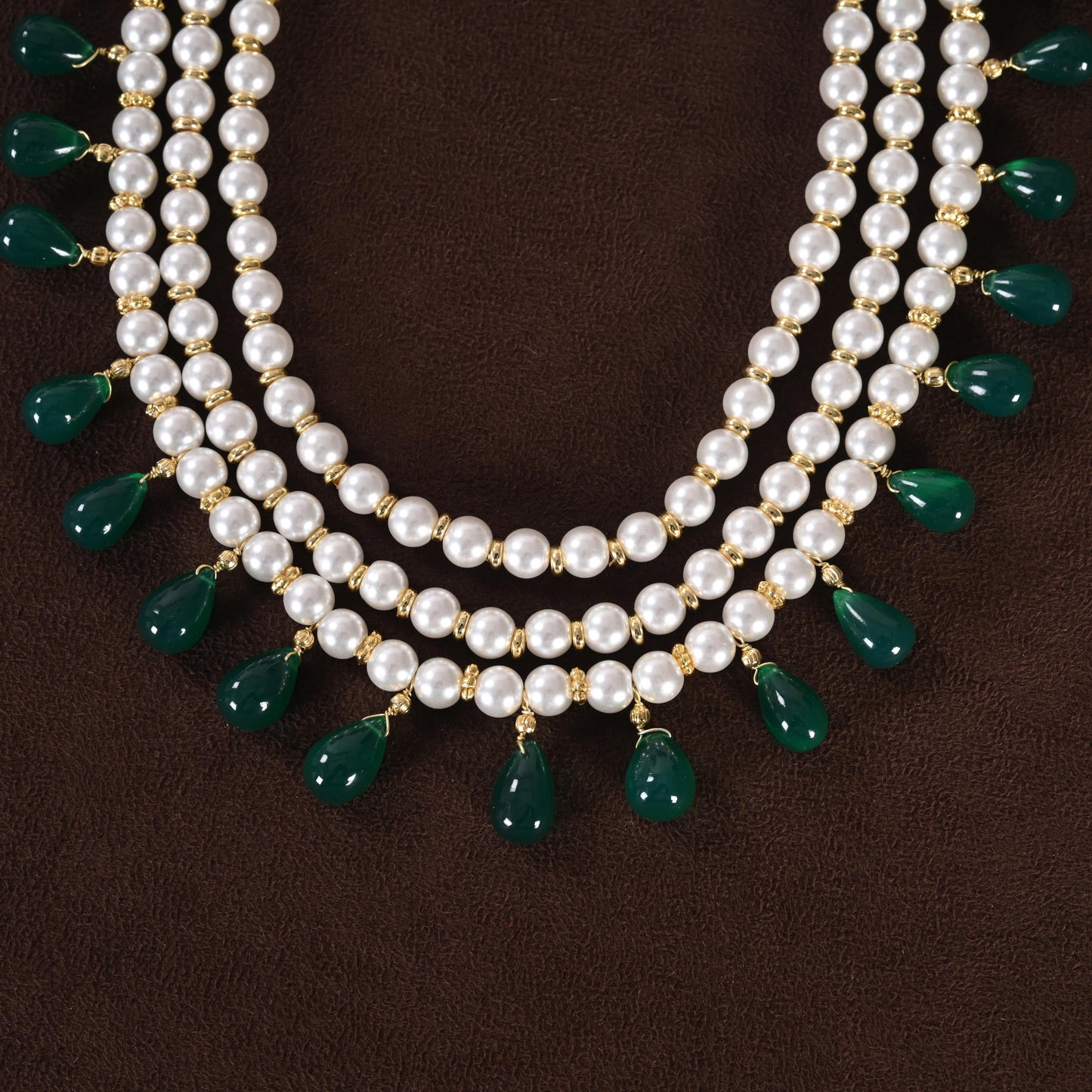 Pearls & Green Onyx Necklace