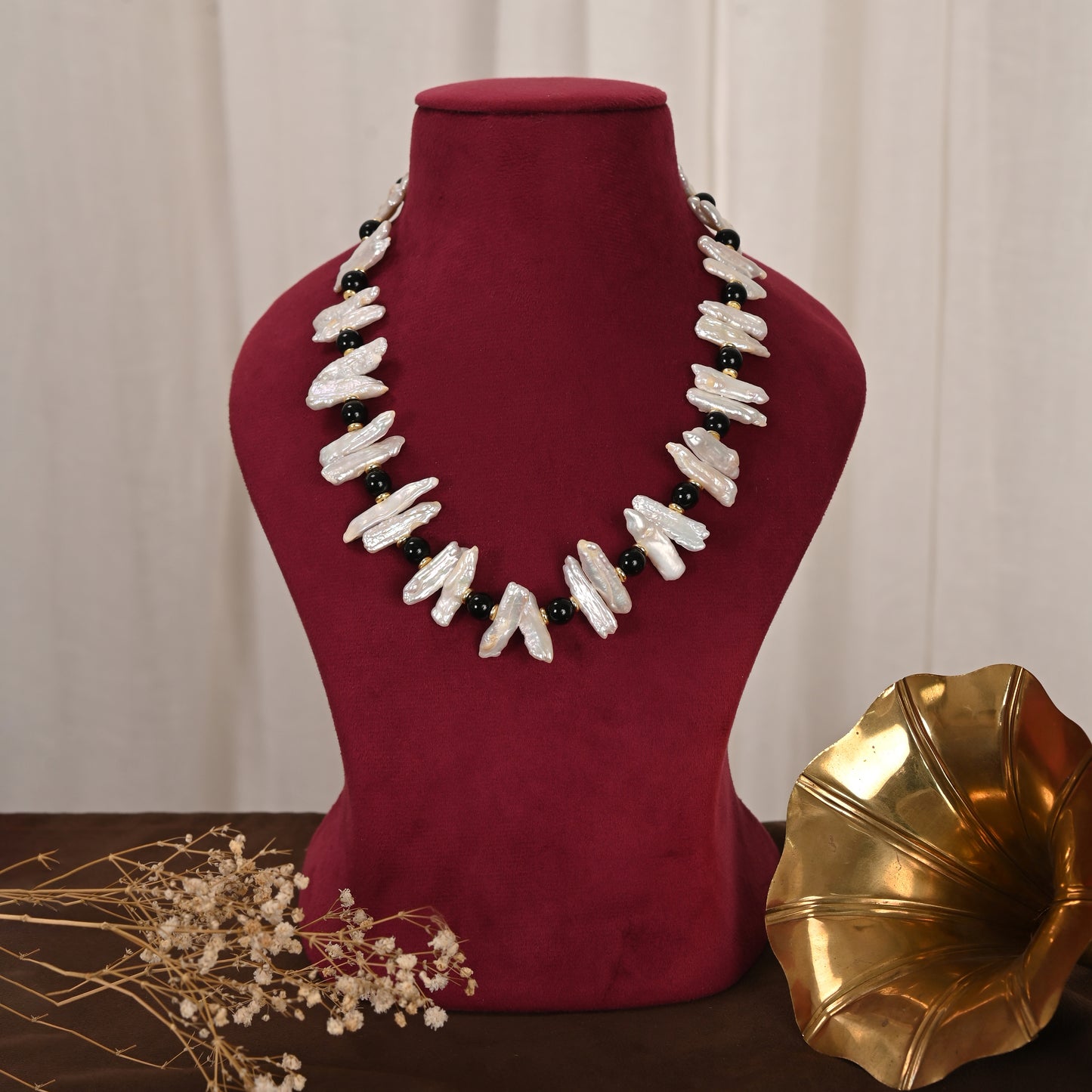 Pearls & Black Onyx Necklace