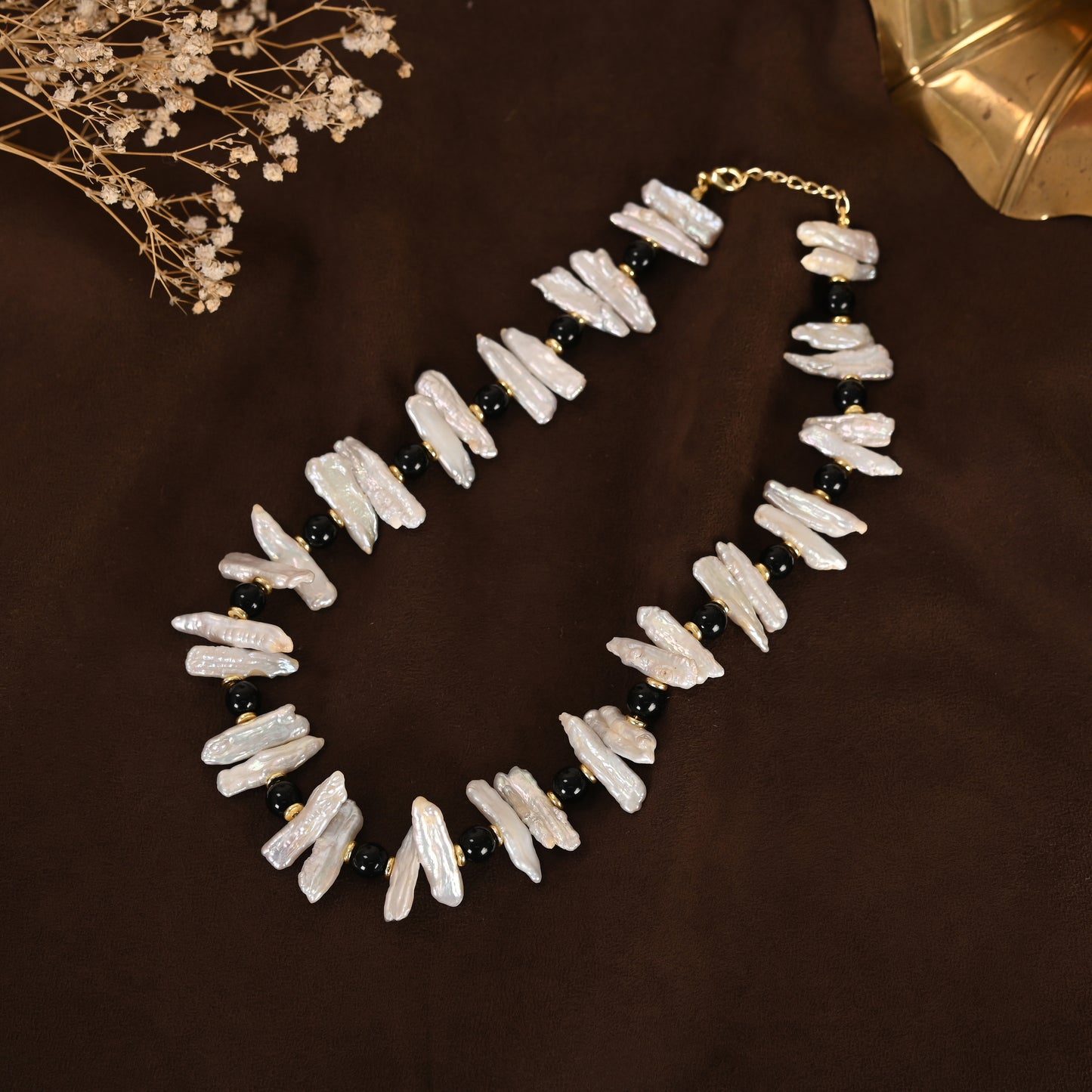 Pearls & Black Onyx Necklace