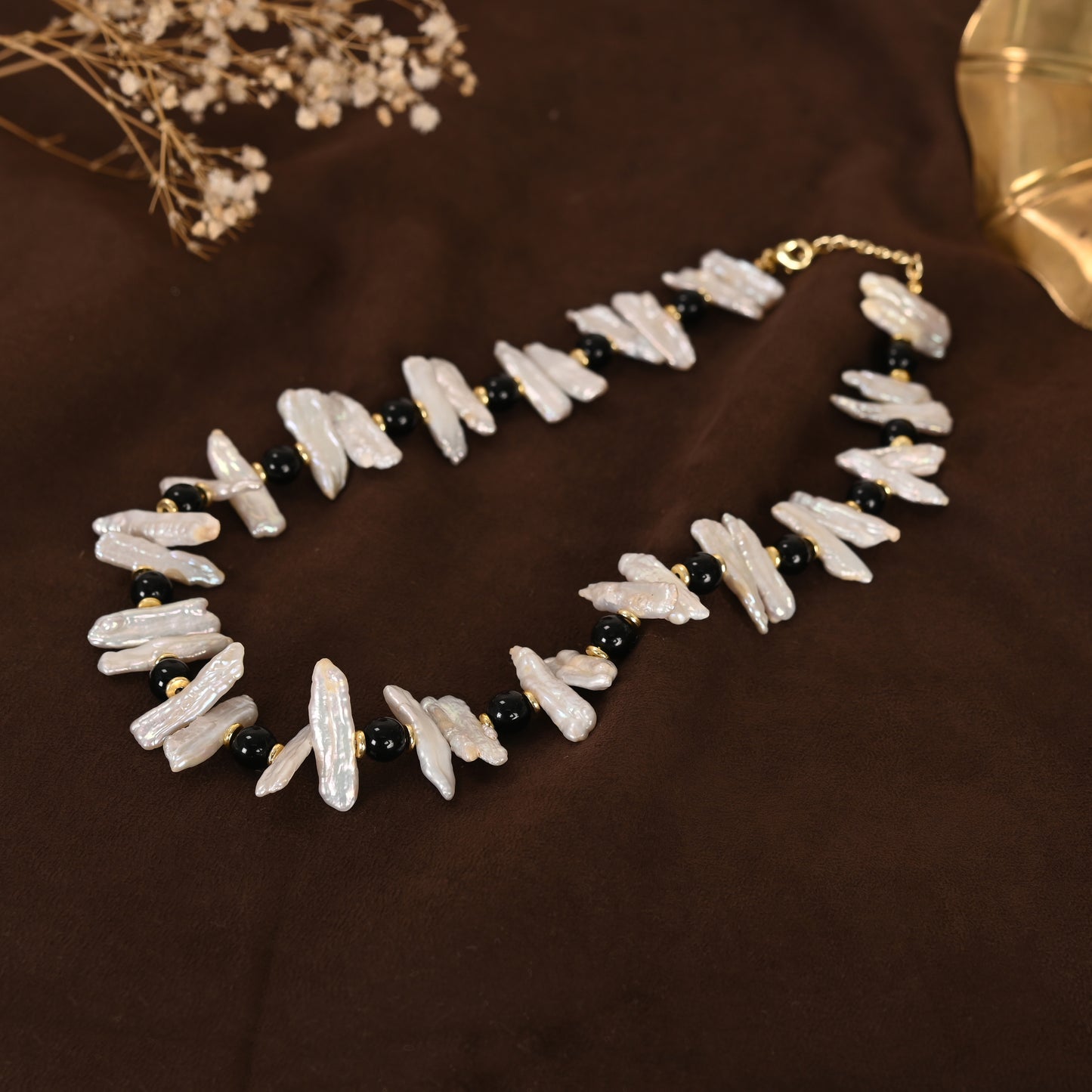 Pearls & Black Onyx Necklace