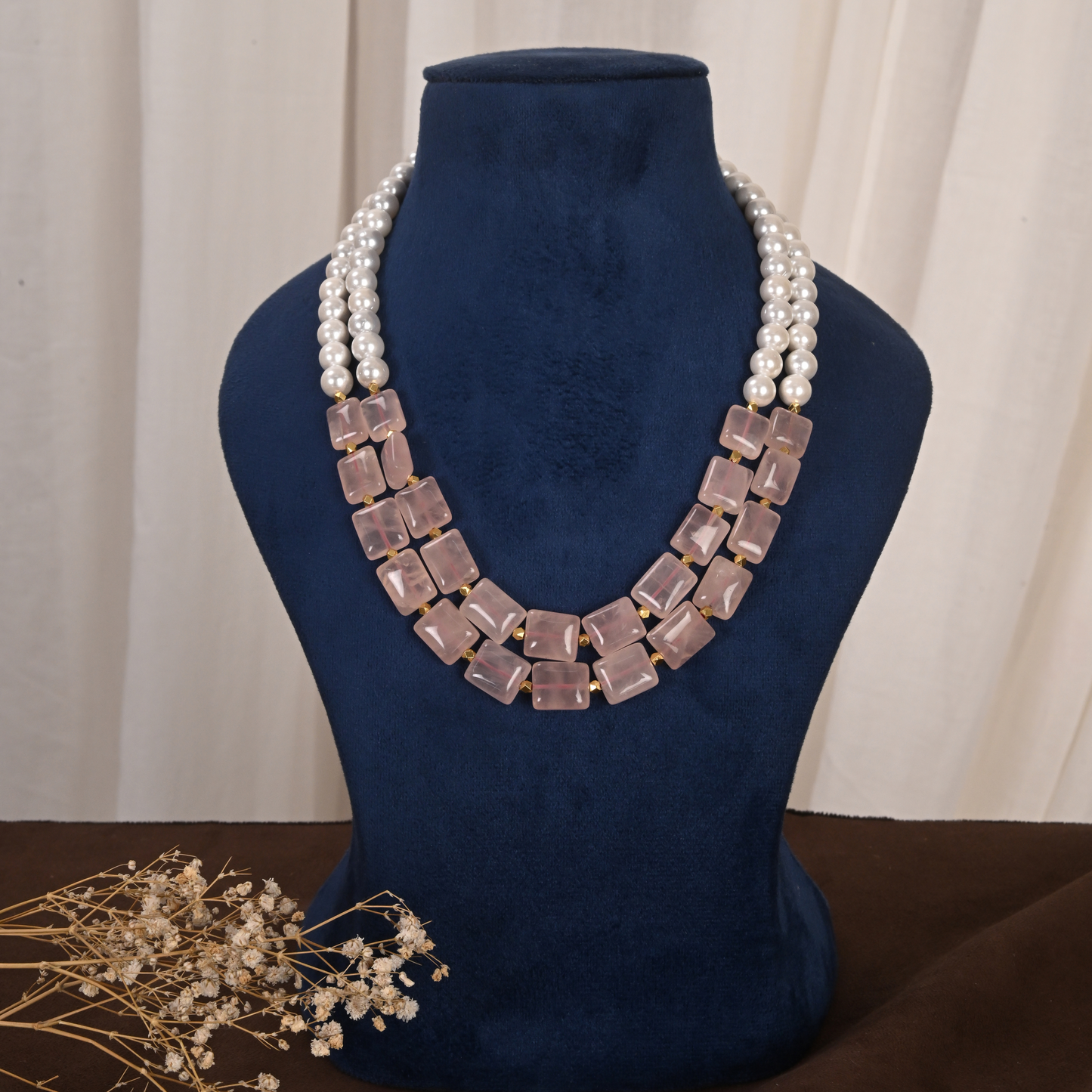 Pearls & Rose Quartz Necklace