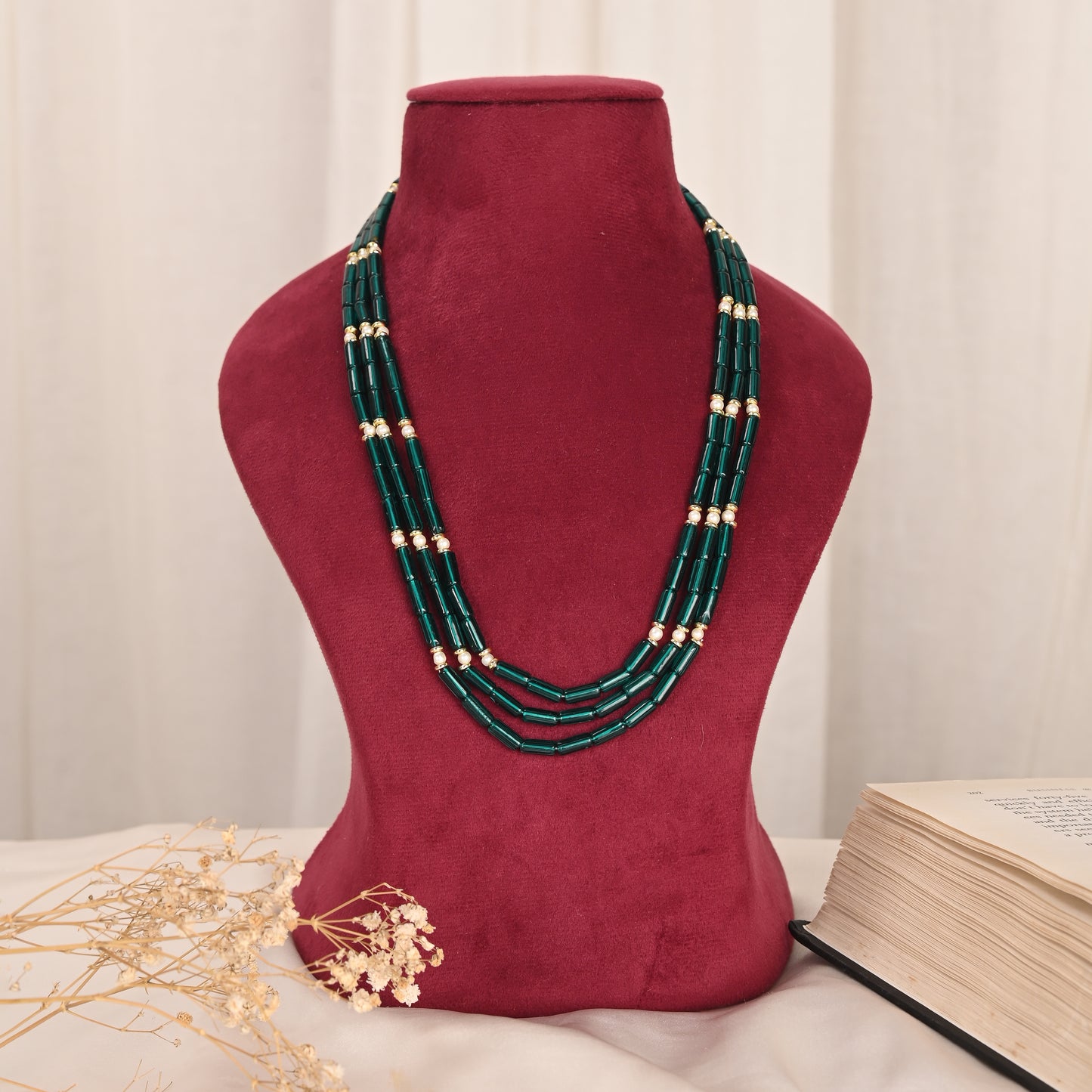 Pearls & Green Quartz Necklace