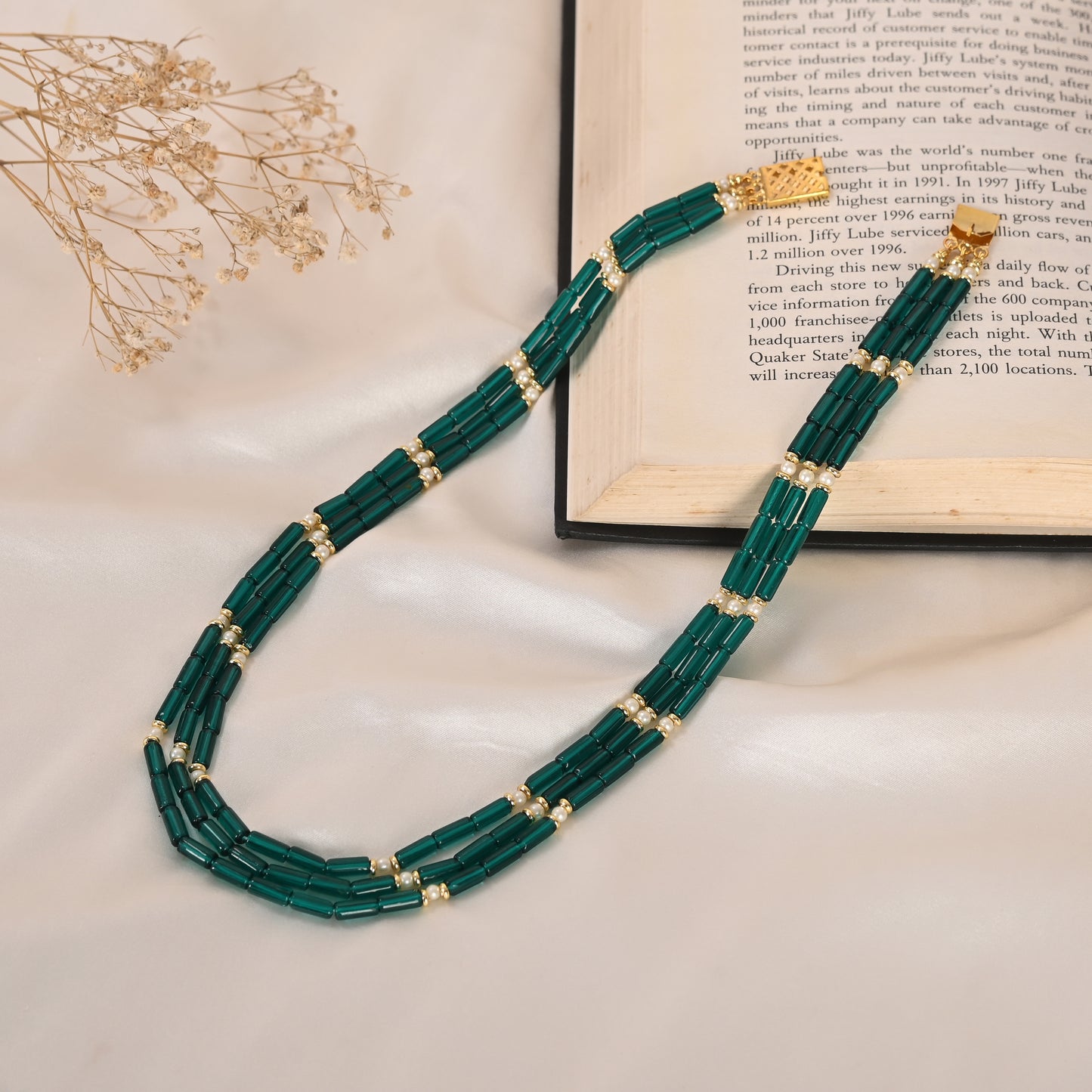 Pearls & Green Quartz Necklace