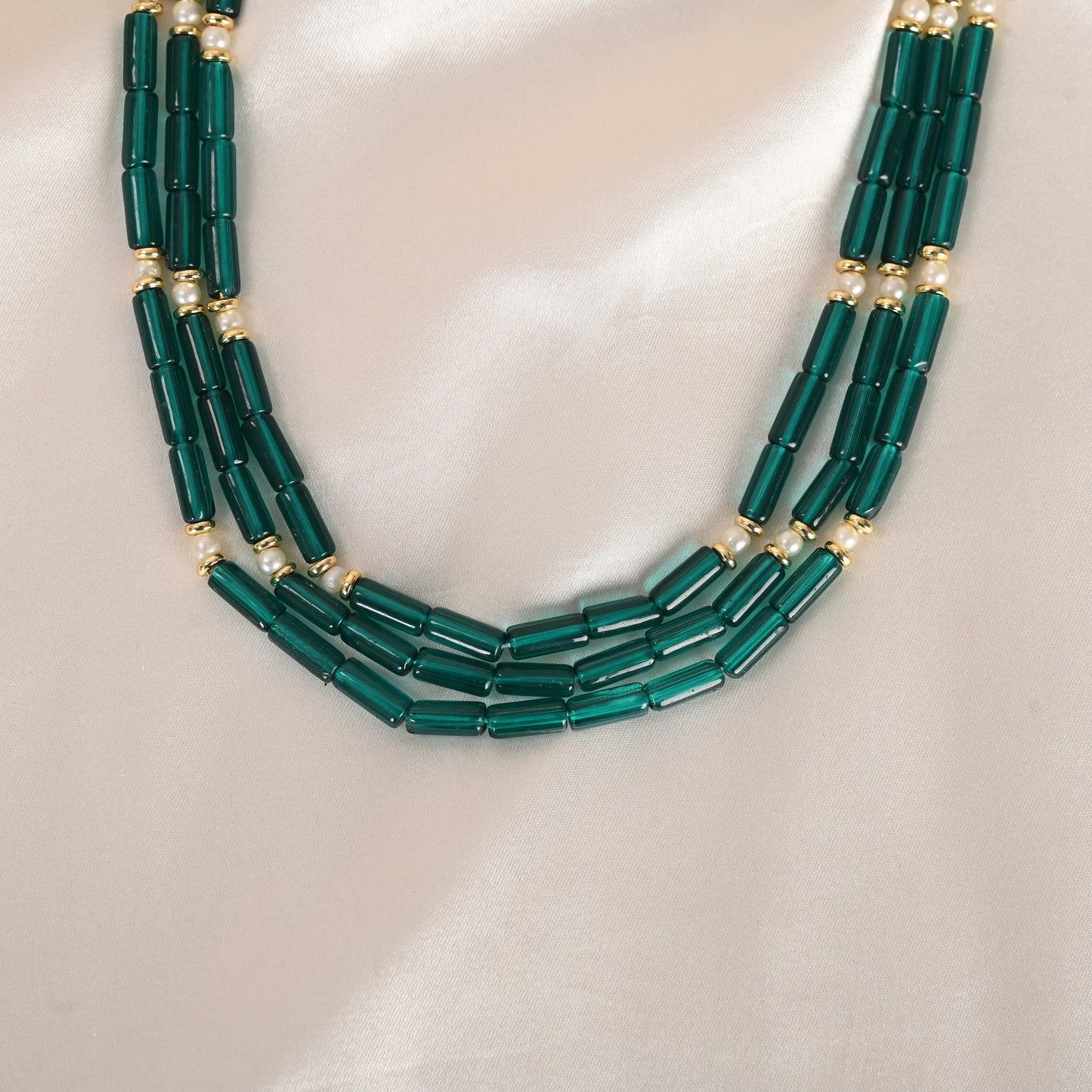 Pearls & Green Quartz Necklace